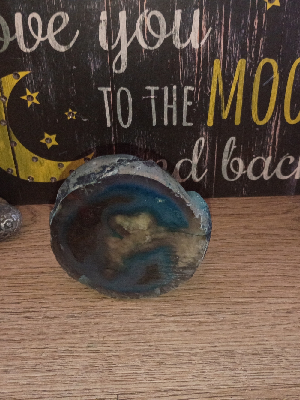 Blue Agate Geode From Brazil Decorative Accent - Picture 5 of 9